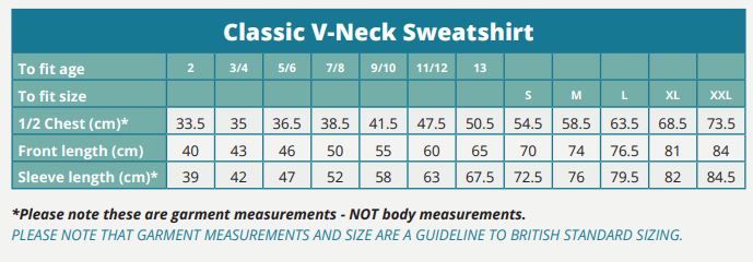 Size Guide V-Neck
